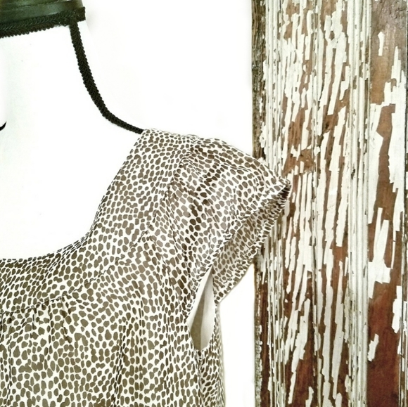 Anne Klein Blouse Brown Animal Print Size M - Picture 3 of 11